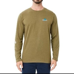 CARIBBEAN JOE HOOK LIME & DRINK LONG SLEEVE T-SHIRT LG Khaki Green BNWT 1 LEFT